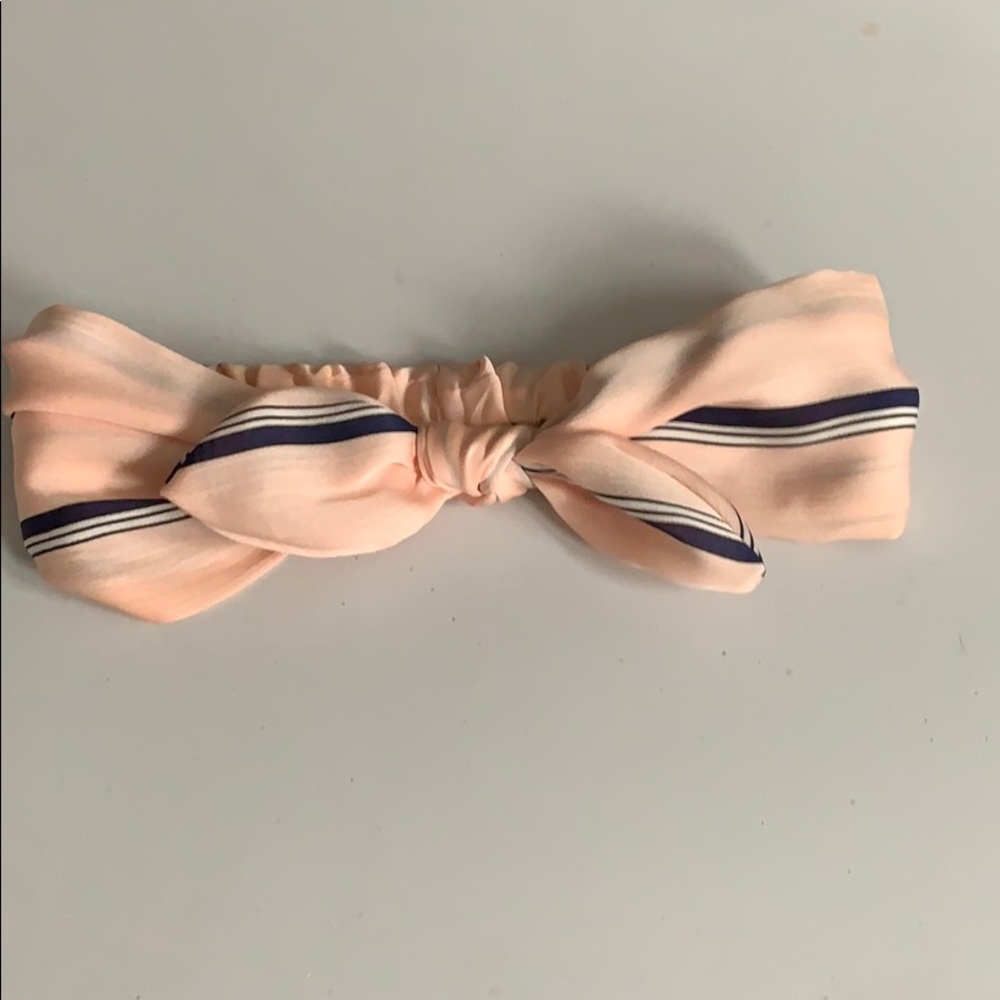 Pink and Navy Striped Headband